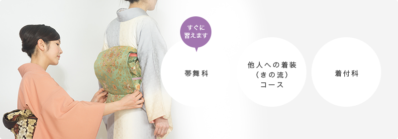 すぐに習えます 帯舞科・他人への着装（きの流）コース・着付科